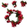 6 шт. Красные ягоды свеча кольцо венок реалистичный многоцелевой декоративный диаметр. 3,15 дюйма для гостиной вечеринки День благодарения Дверь дома