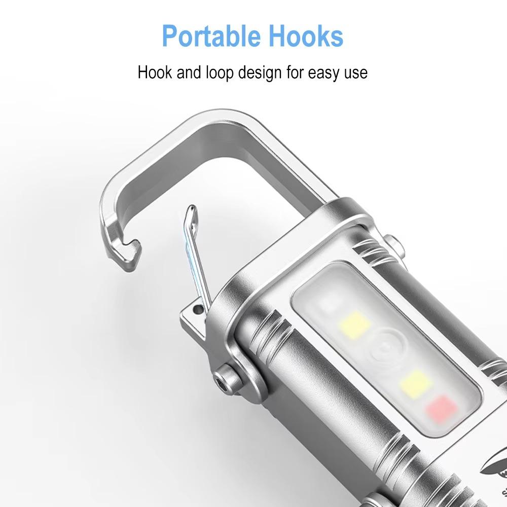 Multifunctional Keychain Flashlights USB Rechargeable Mini Flashlight  Outdoor Hiking Camping