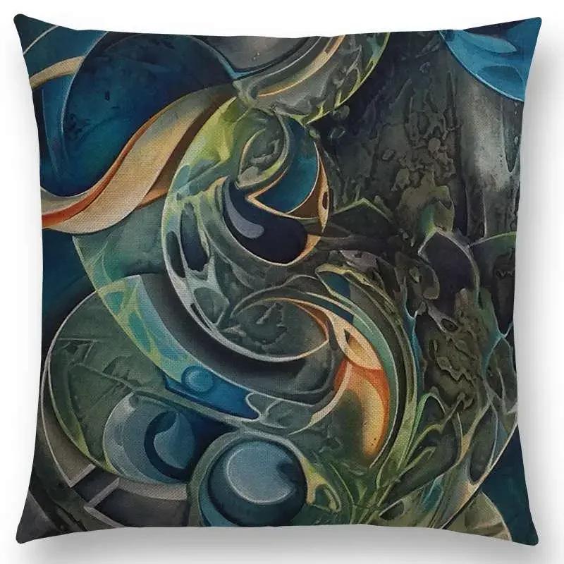 Новый d Печать Великолепная Абстрактная Живопись Таинственный Вихрь Геометрия Скульптура Наволочка для Подушки Автомобиль Диван Декоративная Наволочка