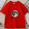 Vintage Astronaut Moon T-Shirt Retro Moon Graphic Tee Cotton Short Sleeve Round Neck Printed T Shirts Casual Unisex Streetwear