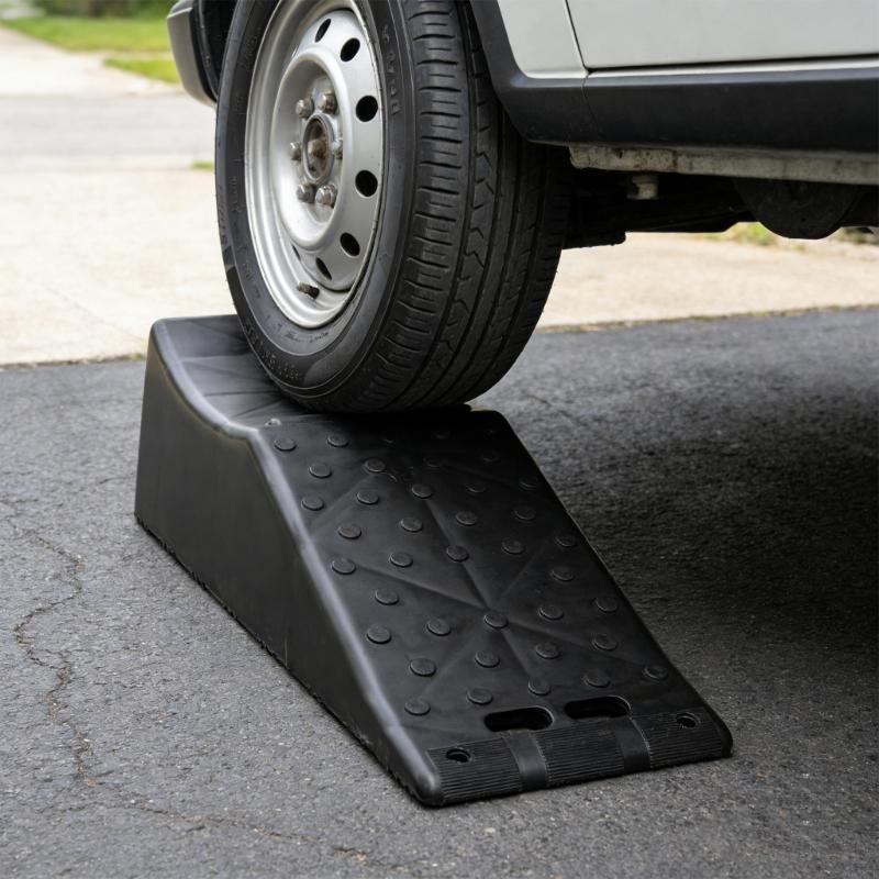 5.5 Inch Handy Wheel Chock For Car Motorcycle Tire Changing And Maintenance With Anti Slip Design X37F