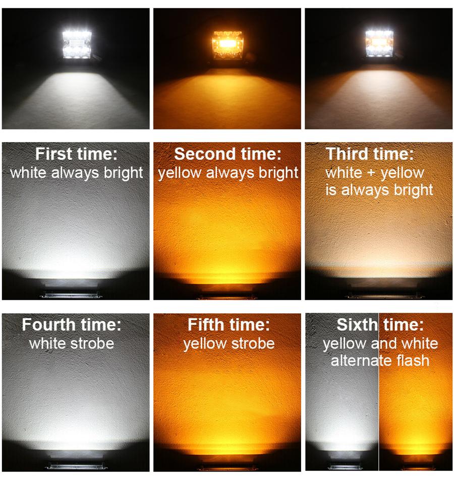 2 ШТ. Врезной монтаж 4,8 ДЮЙМА CREE 96 Вт 9600 ЛМ Комбинированный заливающий/точечный светодиодный рабочий свет Кубические фары Внедорожная противотуманная фара Фара для вождения