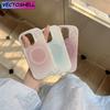 Новый корейский пастельный градиентный магнитный чехол для iPhone 11-16 Pro Max - Ударопрочный мягкий силикон, готов к беспроводной зарядке