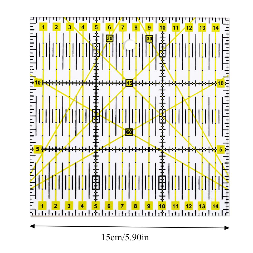 Fenrry 1 шт. линейка для лоскутного шитья квадратная прозрачная измерительная линейка режущий инструмент с двухцветными линиями сетки портной