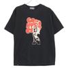 HYSTERIC GLAMOUR 0223CT01 FLAMES WOMAN Print T-shirt Tops M blackUsed