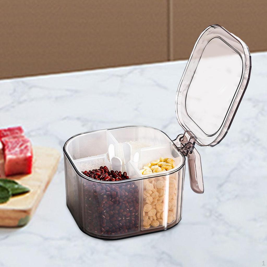 4 Compartments Seasoning Box Condiment Container Spice Dispenser for Dining Room