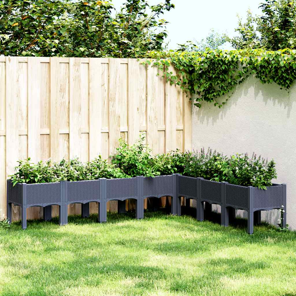 Planter with Legs Blue Grey 200 x 160 x 42 cm PP