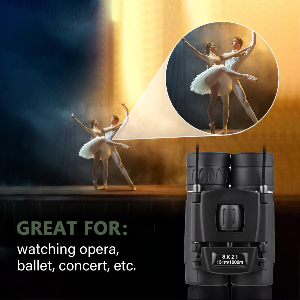 Lightweight Mini Binoculars Foldable Pocket Binoculars for Adults Kids Bird Opera Watching