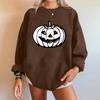 Женские повседневные модные толстовки с длинным рукавом и круглым вырезом с принтом Хэллоуина, пуловер, топ