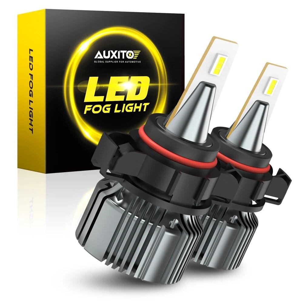 AUXITO 2Pcs PSX24W LED Canbus H10 H11 H8 H16 PSX26W H27 880 881 LED Fog Light CSP 3000K Yellow 6500K White Car Driving Fog Lamps