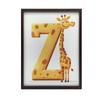 Żyrafa Z Literką Z - Plakat Dla Dzieci Żyrafa Z Literką Z - Plakat Dla Dzieci, 70X100 Cm, Bez Ramy, Płótno Premium Na Blejtramie
