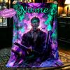 1pc Easy-Care Purple Samurai Joker Blanket, Perfect for Couch, Bed, Home, Travel and More, Warm and Durable Printed Blanket