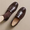 Лоферы Женские Осень и Зима Ретро Однотонные Туфли-лодочки Женские Новые Британский Стиль Маленькие Кожаные Туфли Велюровые Хлопковые Туфли Женские