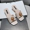 New High-heeled Women's Flip-flops Comfortable Summer Thick-heeled One-button Women's Flip-flops, a Bestseller T76