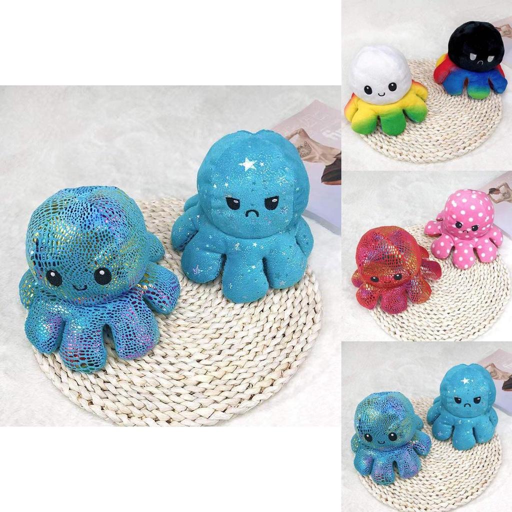Charming Sequin Double-sided Flip Octopus Plush Toy Perfect For Kids Gifts And Collectibles