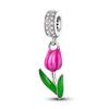 Pink Ballet Girl Pendant Charms Beads Fit Fashion Style Bracelet Necklace 925 Silver DIY Jewelry