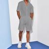 Summer Men's Short-sleeved Shorts Suit Linen Thin Section Lapel Loose Solid Colour Men's Two-piece Suit