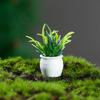 1 Set Potted Plant Statue DIY Weather-resistant PVC Delicate Detail Mini Flower Miniature Home Decor