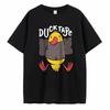 Duck Tape Printing Man T-Shirt Collar Short Sleeve Cotton Men's  Clothing for Summer Casual T Shirt Fashion Trend T-Shirt