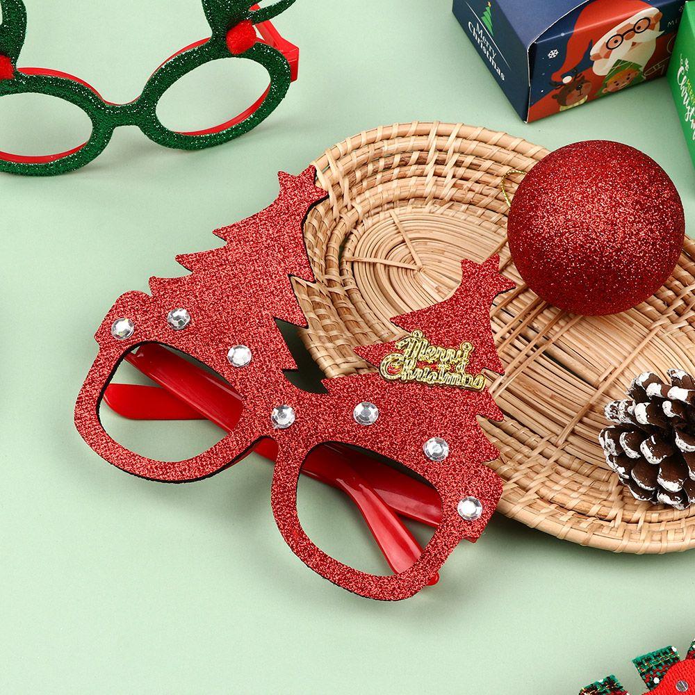 Christmas Decorations Merry Christmas Elk Santa Claus Glasses Xmas Tree Christmas Glasses Frame