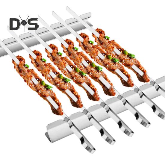 2 шт. держатель для шампуров V-образный, 6 слотов, пищевая многофункциональная посуда, многоразовый гриль для барбекю, шашлыки, стойки для шашлыков, набор аксессуаров для барбекю