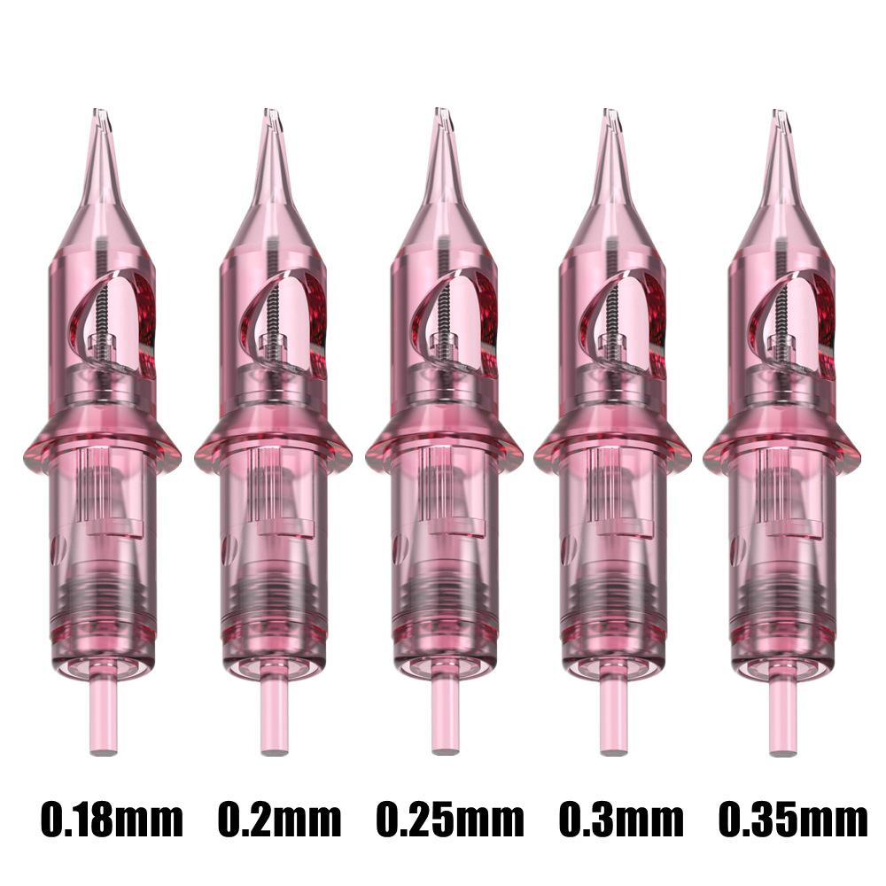 10 шт. розовый тоньше одиночные иглы тату-картридж для перманентного макияжа 0,25 мм/0,30 мм Bugpin Beauty Tools