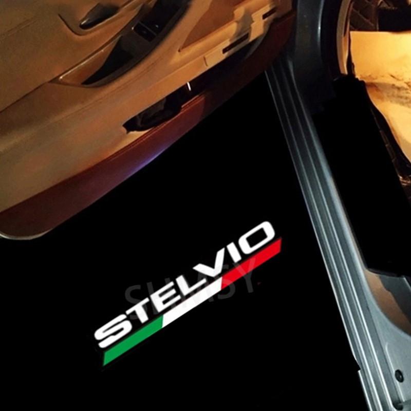 2Pcs For Alfa Romeo Car Lights Welcome Courtesy Lamp LED Projector Accessories For Stelvio 2017 2019 2019 2020 2021 2022 zl7