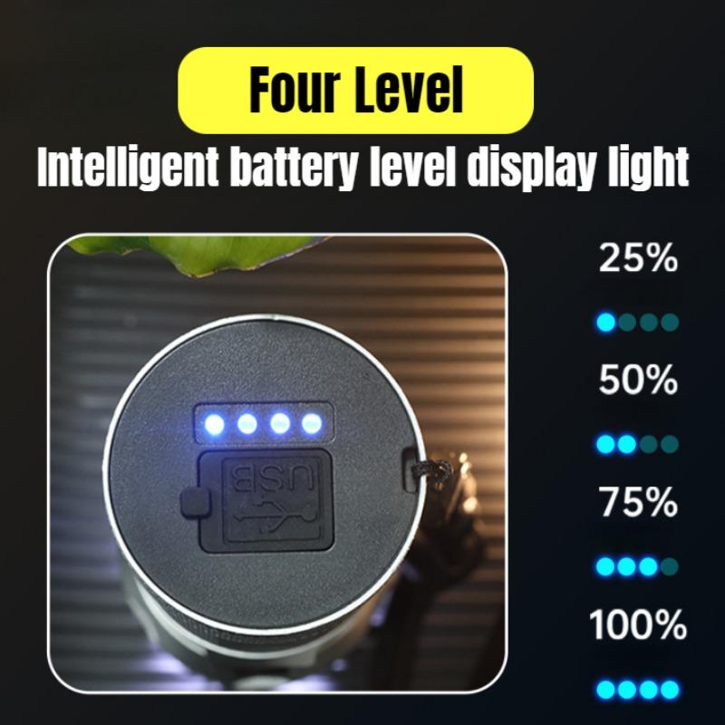 Мощный светодиодный фонарик с белым лазером и телескопическим зумом COB Light Перезаряжаемый уличный тактический ручной фонарь для кемпинга