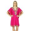 Women Short Rayon Kaftan Kimono Sleeve Pink Caftan Boho Dress Coverup