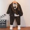 Boys' Spring-Autumn Dress Suit: Three-Piece Outfit for Ages 0-5 Years