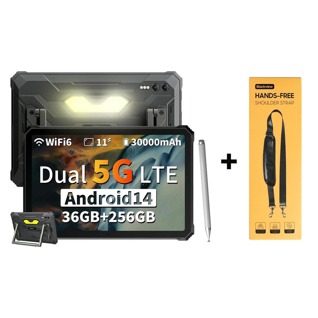 Blackview Active 10 Pro 5G Rugged Tablets Android 14 11 Inch Display 12+24 GB RAM 256/512GB ROM Tablet PC 30000mAh