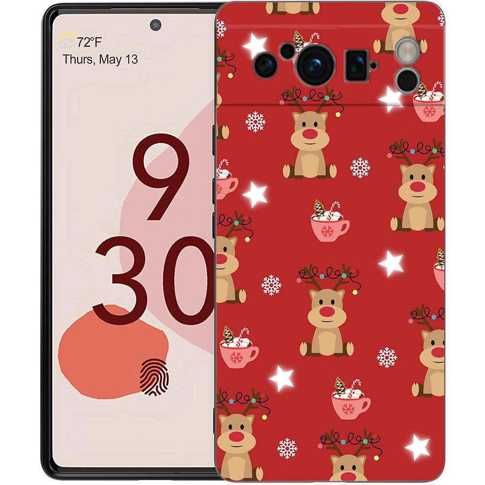 Чехол для телефона Google Pixel 10 Pro Pixel 9 Pro XL TPU Чехол Pixel 8 Pro 9A 8A 7A 7 6A 6 Pro Мягкая Крышка Мультяшный Рождественский