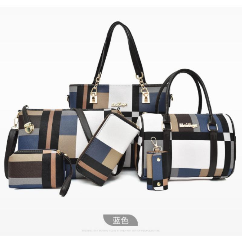 Сумка для мамы и ребенка, женская сумка из шести частей, новая клетчатая сумка большой вместимости, через плечо, кроссбоди, простая сумочка