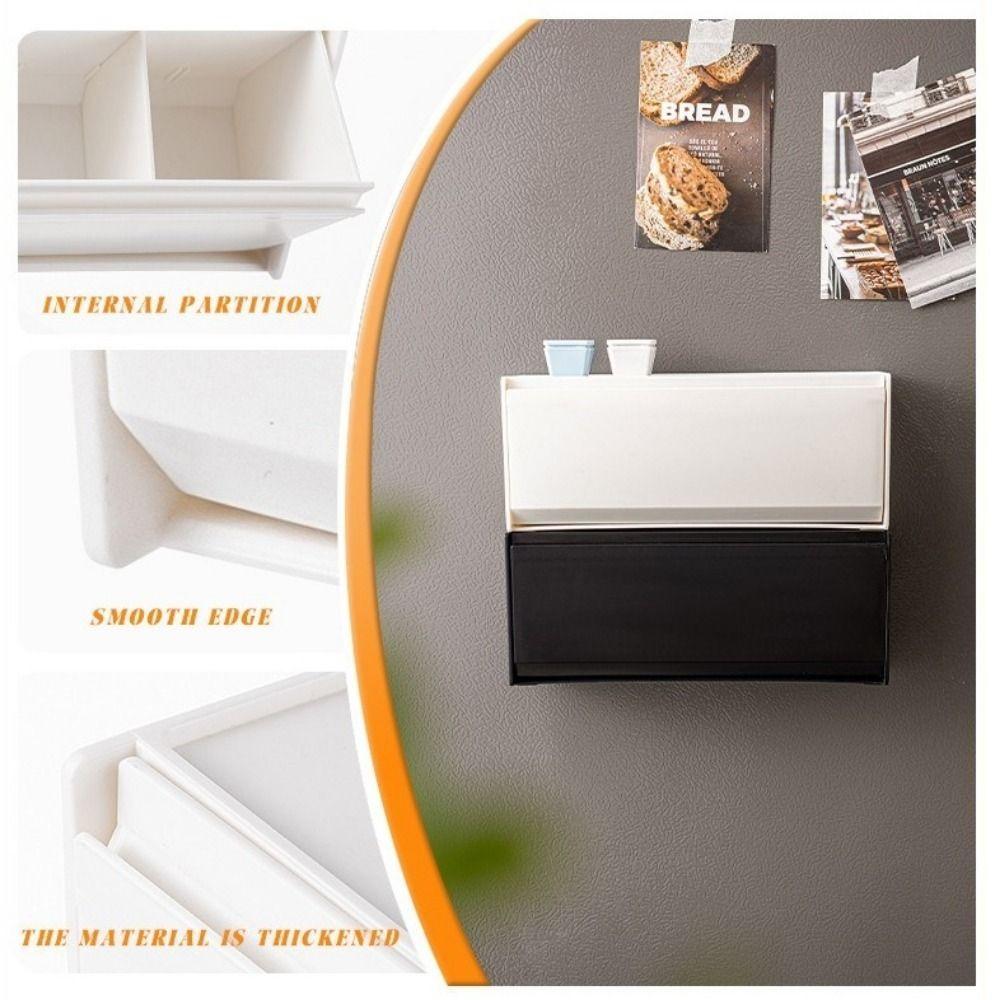 Пластиковый магнитный контейнер для хранения в холодильнике, настенная съемная магнитная полка для хранения, экономия места, без перфорации