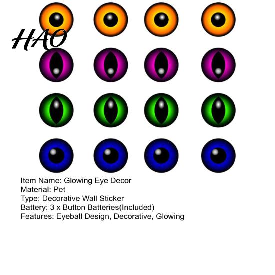 LED Light-Up Spooky Eye Decor 12/16Pcs Halloween 3D Lighted Eyes Decoration, Glowing Wall Sticker, Scary for Walls, Windows, Doors, Holiday