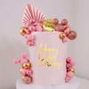 Happy Birthday Cake Topper Pink Balls Cake Topper Butterfly Balls Cake Decorations for Baby Shower Wedding Birthday Party