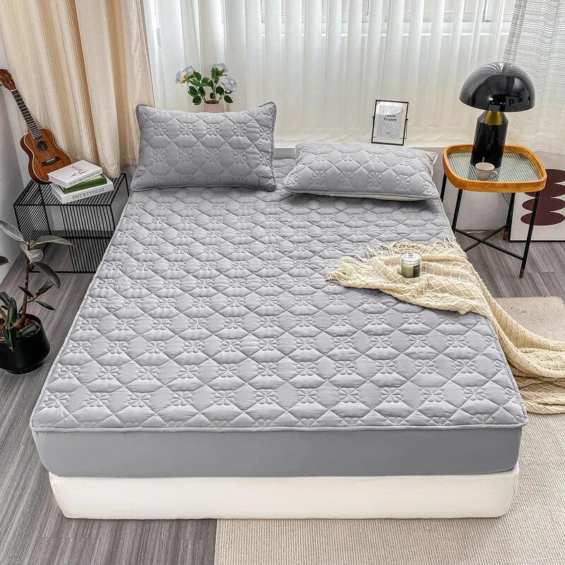 Class A Soy Quilted Adjustable Fitted Sheet Raw Cotton Fabric,Mattress Protector Cover,Bed Sheet With Elastic Band 160x200
