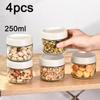 4PCS Sealed Jar Fully Enclosed Food Grade Glass Empty Bottle Tea Moisture-proof Seasoning Jar 250ml