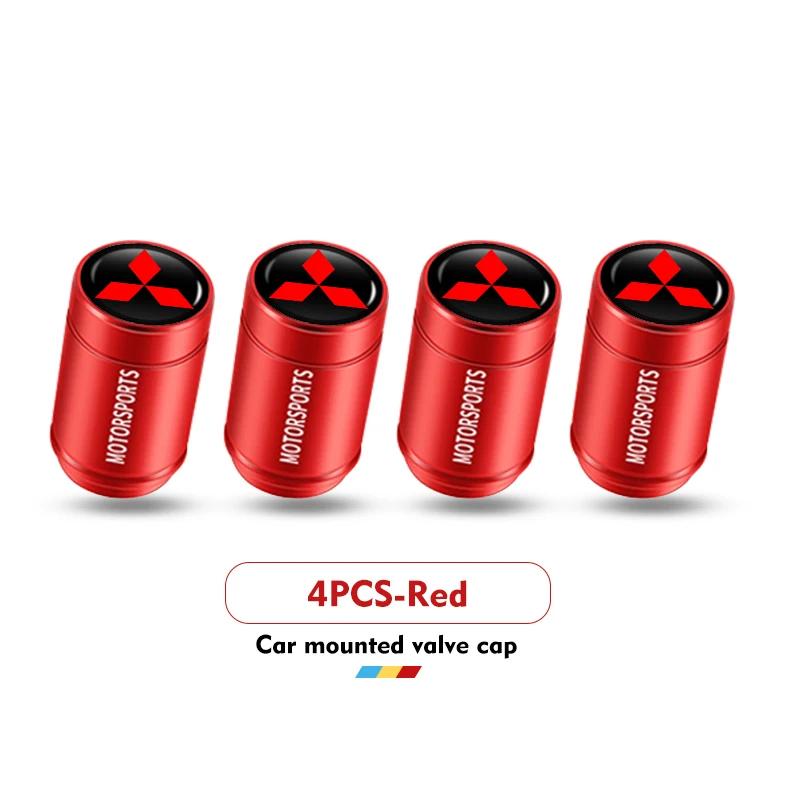 gzbf5 4PCS Car Motorcycle Valve Caps for Mitsubishi All Models Eclipse Cross ASX Mirage Tire Stem Air Cover Universal Accessories
