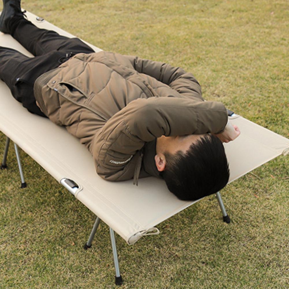 Portable Camping Cot Lightweight Collapsible Sleeping Bed Outdoor Single Beds Tourist Hiking Backpacking DetachableTent Bed