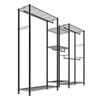 Clothing Garment Rack, Heavy Duty Closet Wardrobe, 7 Adjustable Tiers Clothes Racks with Steel Frame, 385.5 kg Load Capacity Clothes Rack with 4