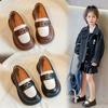 Детские мокасины весна-осень корейская версия кожаная обувь для маленьких девочек повседневная обувь для девочек на одну ногу