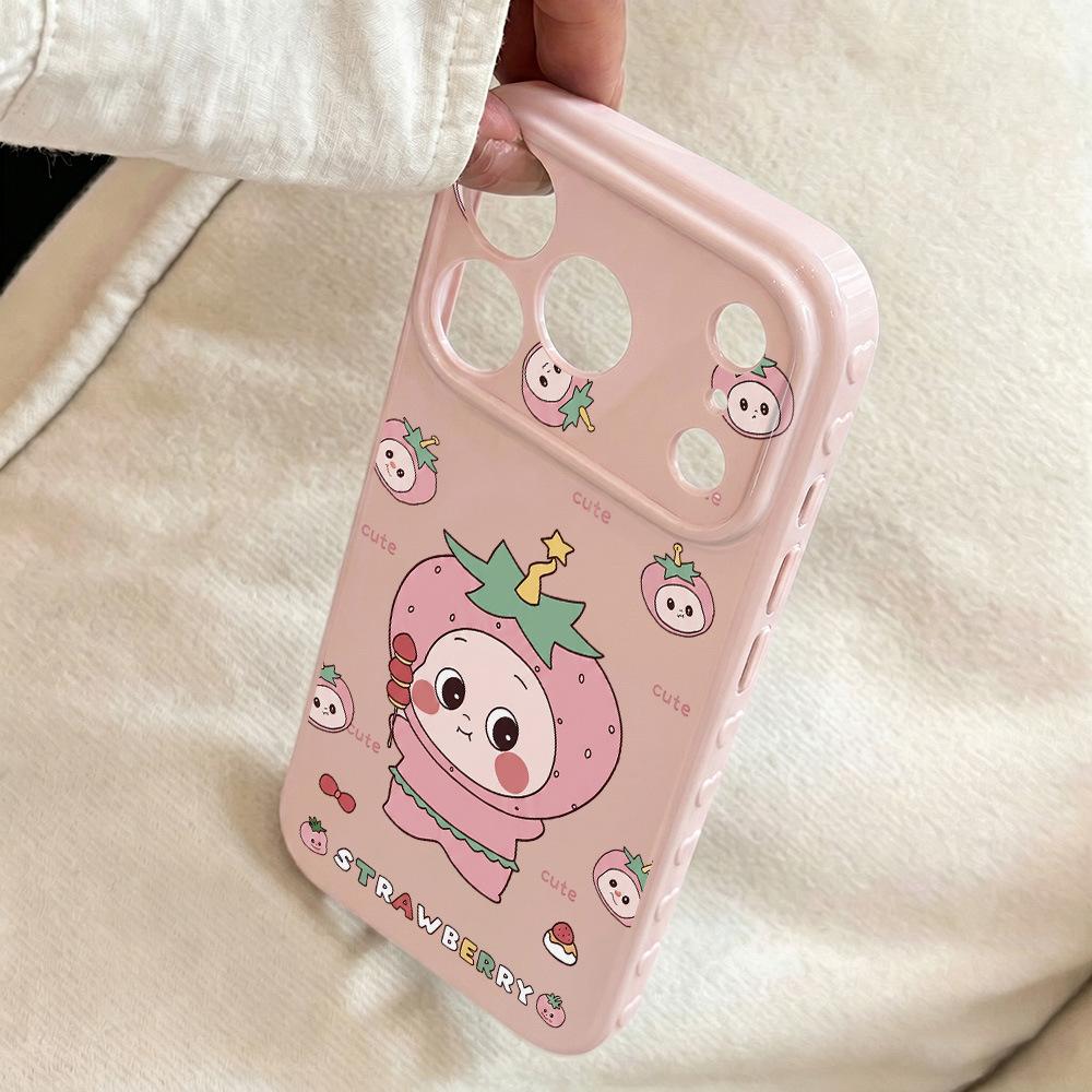 Звезда с клубничной головой для чехла на телефон Apple iPhone17 16promax 15 полностью защитный 14 новый 13 женский 12