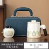 Travel tea set Outdoor portable camping tea drinking equipment Ceramic express cup Office kung fu teapot