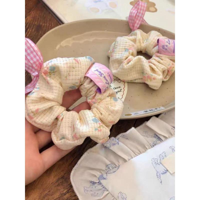 Голубое кружевное кольцо-бантик для волос - корейский аксессуар для волос в стиле феи