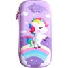 Young Art EVA 3D Pencil Case Pouch, Purple Unicorn, 1 Piece