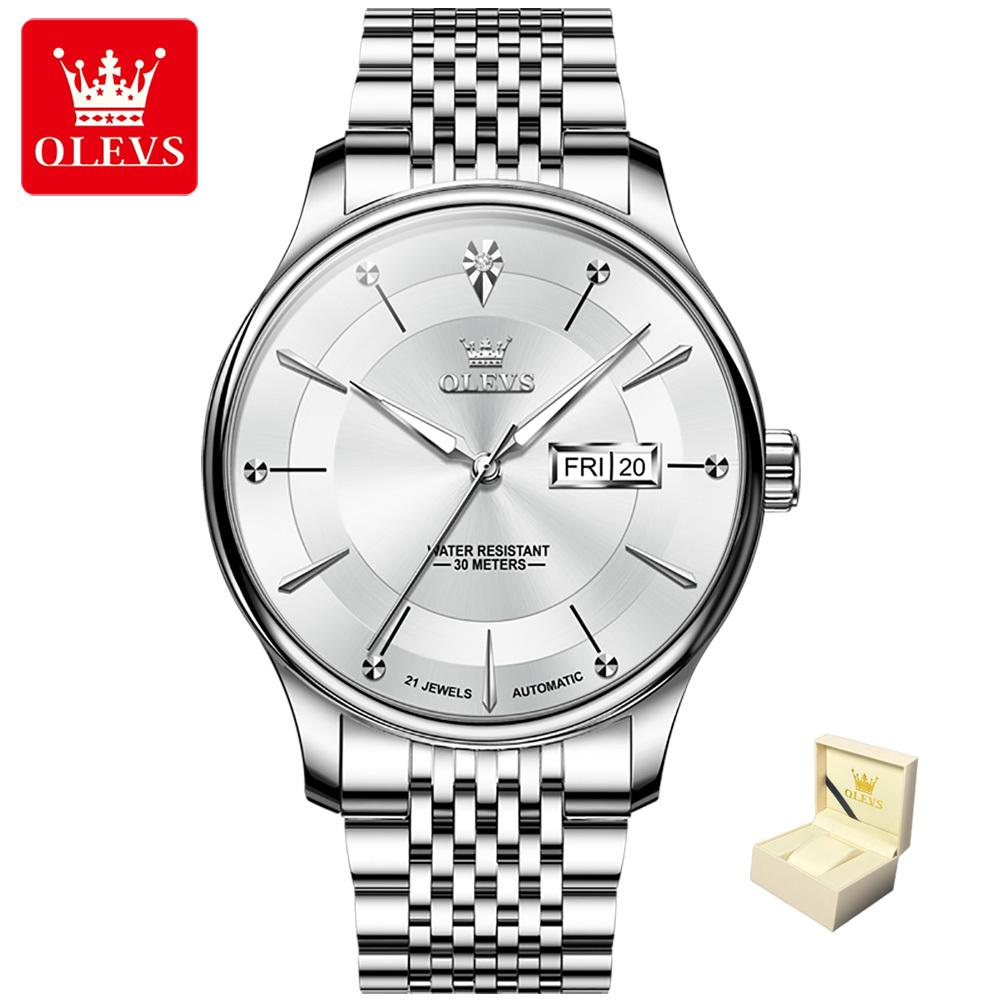 OLEVS New Top Men's Watch Simple Dual Calendar Mechanical Watch Fashion Men's Watch High -end High -end