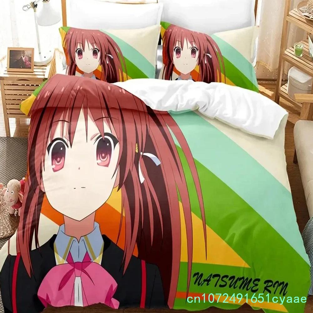 3D Печать Аниме Постельное Белье The Little Busters 3D Печать Подходит Для Спальни Комплект Пододеяльника С Наволочками Детский Домашний Текстиль