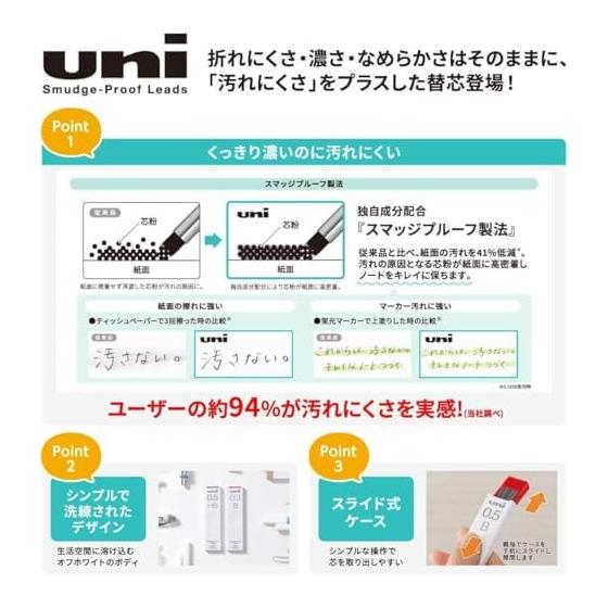 Механические стержни Mitsubishi Pencil 0,5 B [Набор для оптовой покупки из 2 шт. Uni UL-S-0.5-40] Стержни для механических карандашей Оригинальный набор-ассорти JasmineSymphony