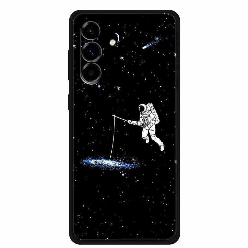 For Samsung Galaxy S25 FE 5G Case Soft Silicone TPU Black Phone Cover For Galaxy S25 FE 5G Protective Cartoon Bumper Coque S25FE